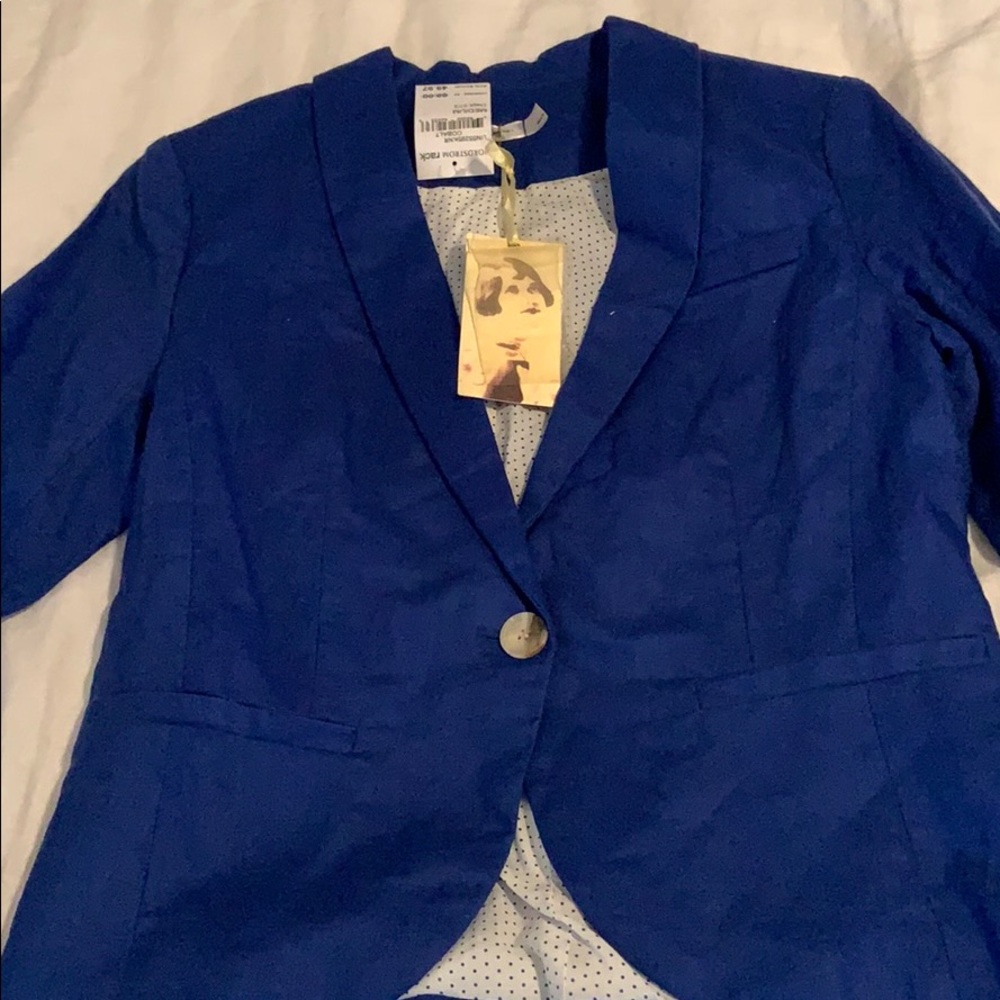 Blue linen blazer